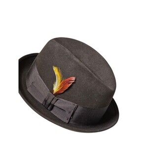 Henry The Hatter Detroit Mens Size 6 7/8 Brown Genuine Fur Felt Derby Fedora Hat